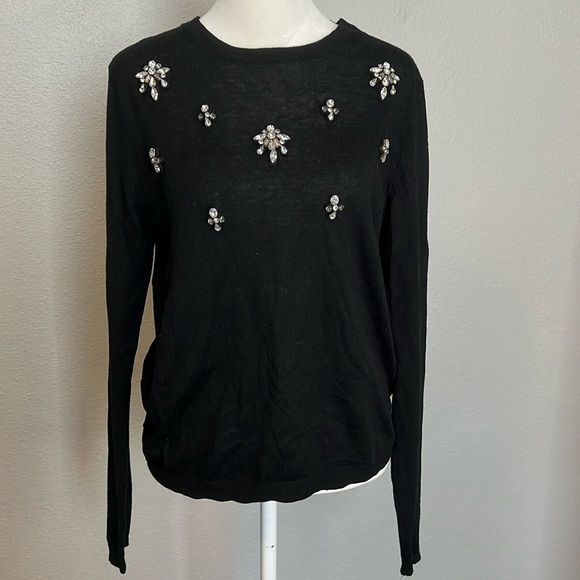 Zara Sweaters - Zara Jeweled Sweater Black Size Medium